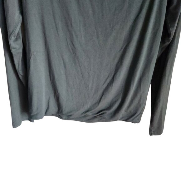 J Crew Shirt Green Large Women's FormKnit Long Sleeve Open Back Top With Bow - Picture 3 of 10